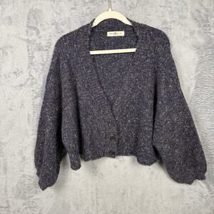 NATURAL LIFE Dark Gray Button-Up Sweater